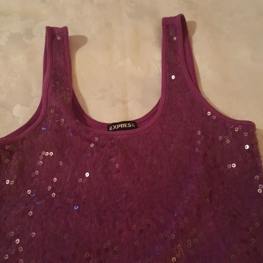 Purple Sequences Tank Top - Picture 1 of 5